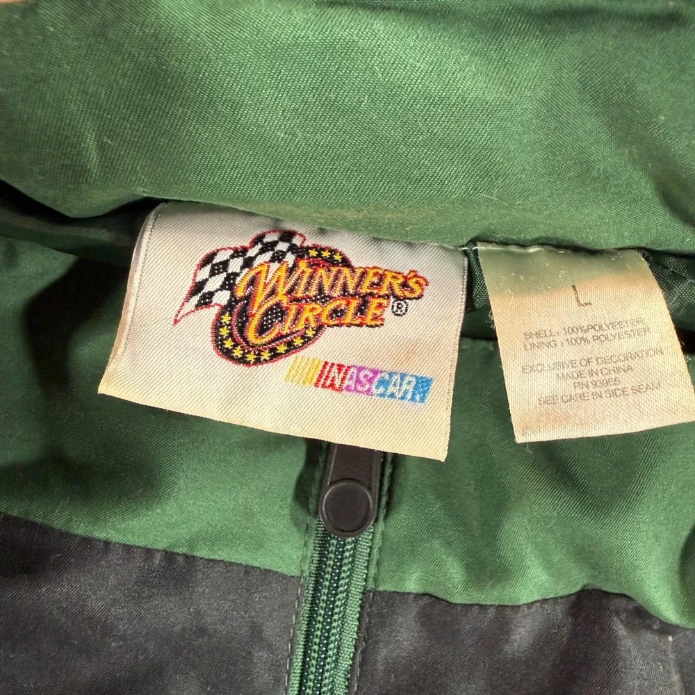 Winner's Circle NASCAR Jacket Mens L Green Good Dale Jr 88 AMP Energy Racing